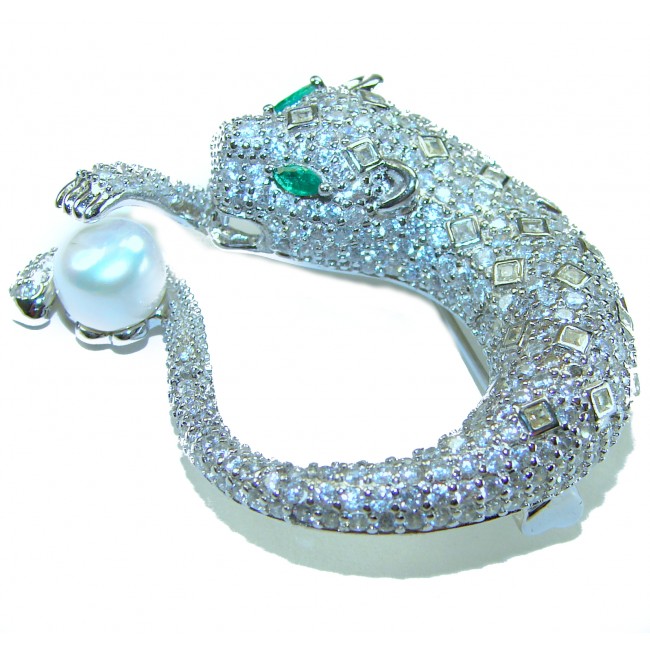 Gephard Natural 7.8 carat Ruby Colombian Emerald .925 Sterling Silver handmade pendant - photo 1