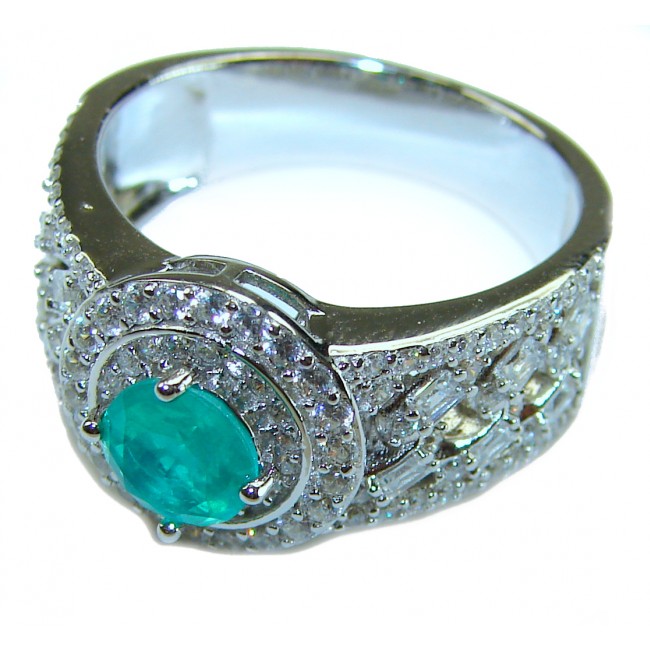 Eau Pure 2.5 carat Paraiba Tourmaline .925 Sterling Silver Handcrafted Ring size 8 1/4