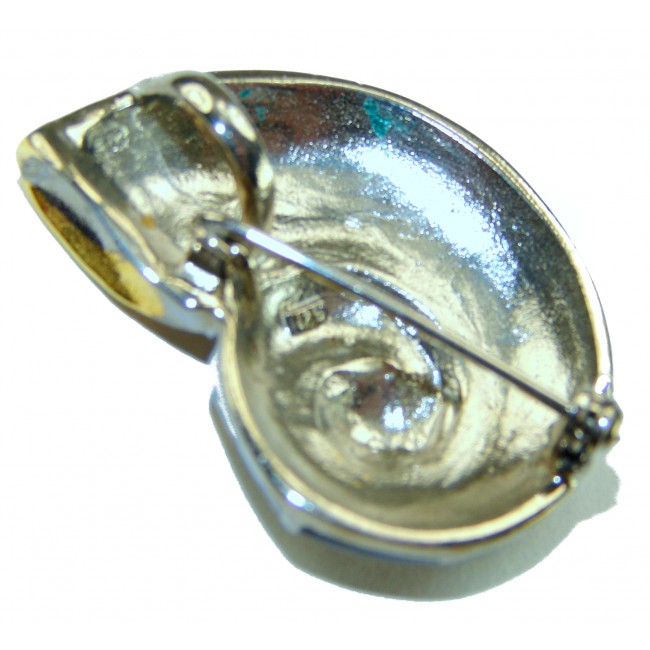 Atlantis Natural Rainbow Abalone 18K Gold over .925 Sterling Silver handmade Pendant