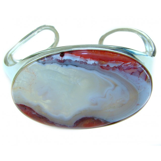 Great quality Morrisonite Jasper from Oregon .925 Sterling Silver handmade Statement Bracelet