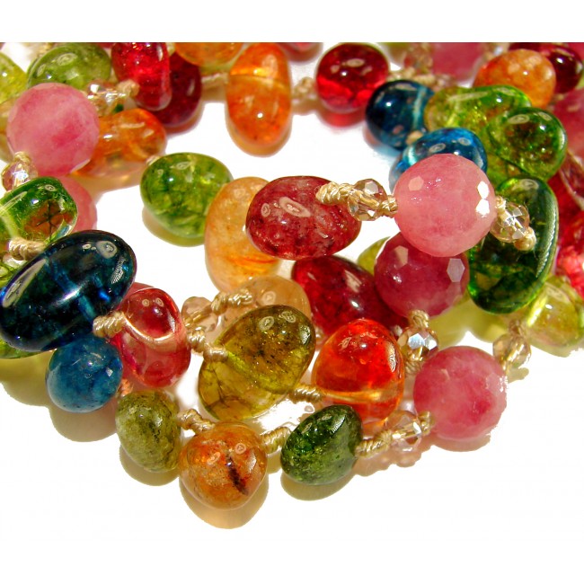 Infinity authentic 114.5 carat Brazilian Tourmaline .925 Sterling Silver handcrafted necklace