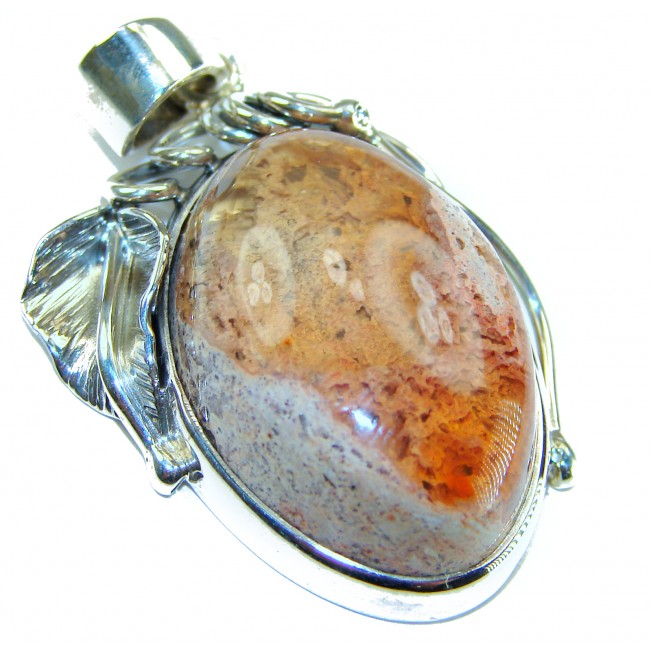 Inner Fire Natural 29.2 carat Mexican Fire Opal .925 Sterling Silver dipped in 18K Gold handmade Pendant
