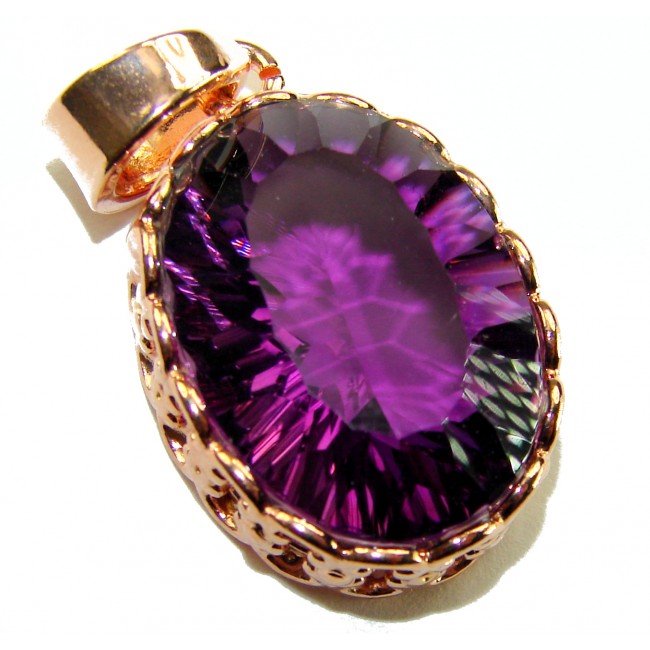 Mademoiselle - 22.5 carat natural Amethyst .925 Sterling Silver dipped in 18K Rose Gold handcrafted Pendant