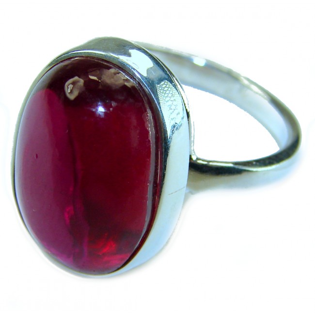Bella Rosa Genuine 10.5 CARAT Ruby .925 Sterling Silver Statement Ring size 8 1/4