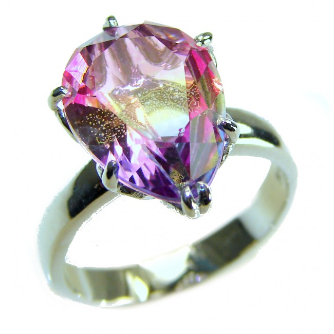 8.8 carat Alexandrite .925 Sterling Silver Perfectly handcrafted Ring s. 6