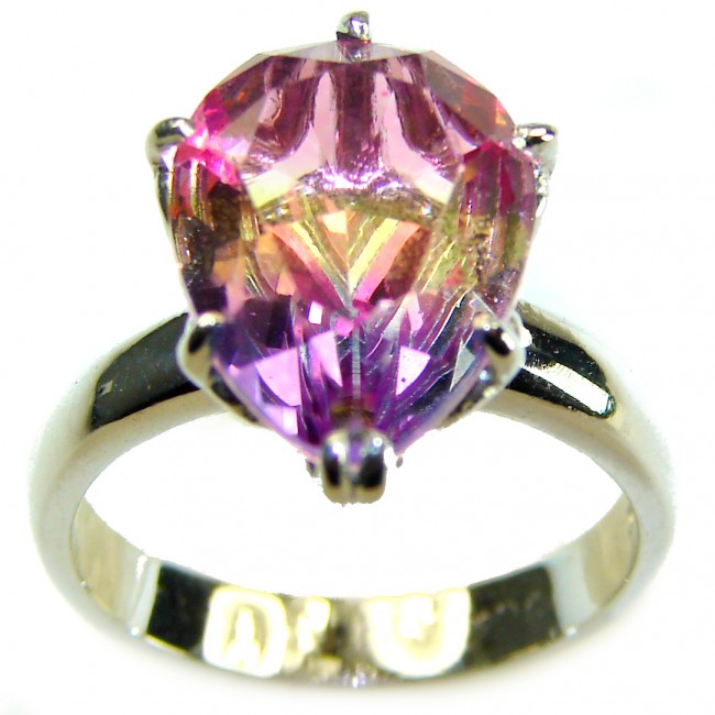 8.8 carat Alexandrite .925 Sterling Silver Perfectly handcrafted Ring s. 6