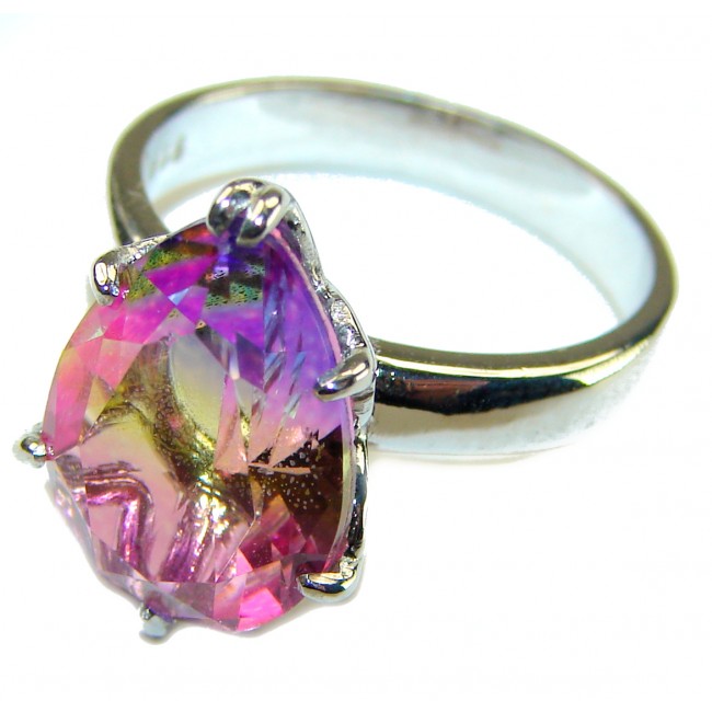 8.8 carat Alexandrite .925 Sterling Silver Perfectly handcrafted Ring s. 6