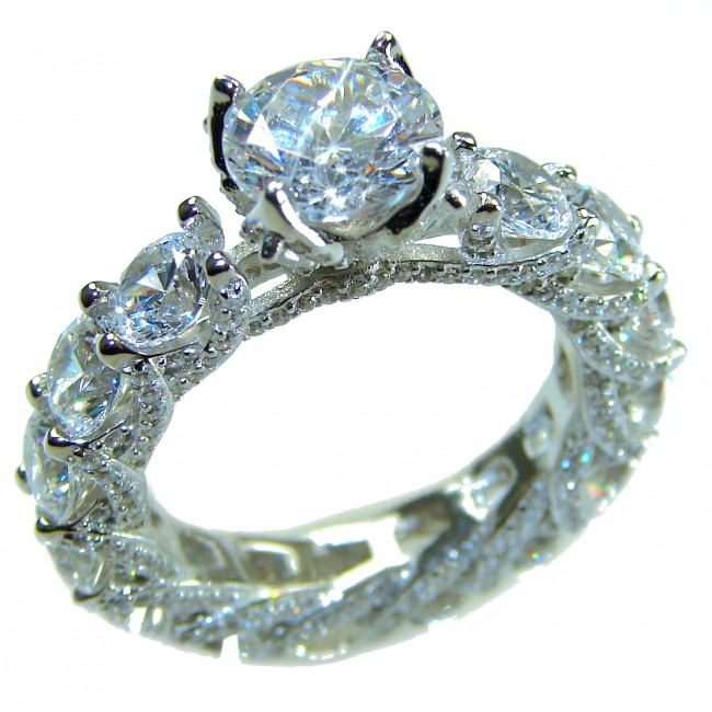 Pure Celestial Energy Natural 12.4 carat White Topaz .925 Sterling Silver handmade Statement Ring size 7 1/4 - photo 3
