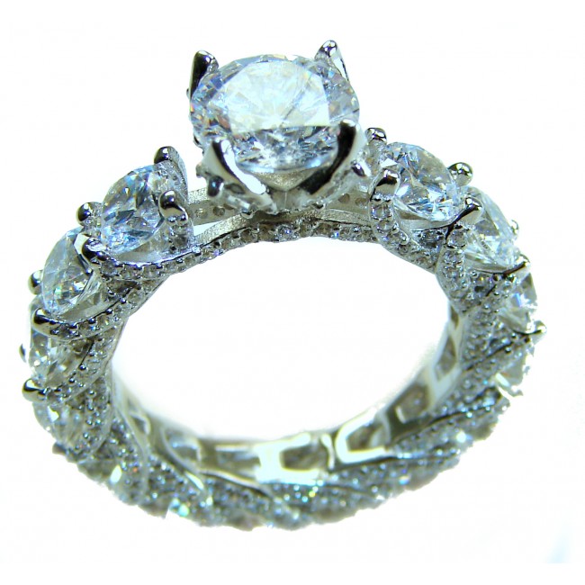 Pure Celestial Energy Natural 12.4 carat White Topaz .925 Sterling Silver handmade Statement Ring size 7 1/4 - photo 2