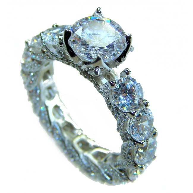 Pure Celestial Energy Natural 12.4 carat White Topaz .925 Sterling Silver handmade Statement Ring size 7 1/4 - photo 1