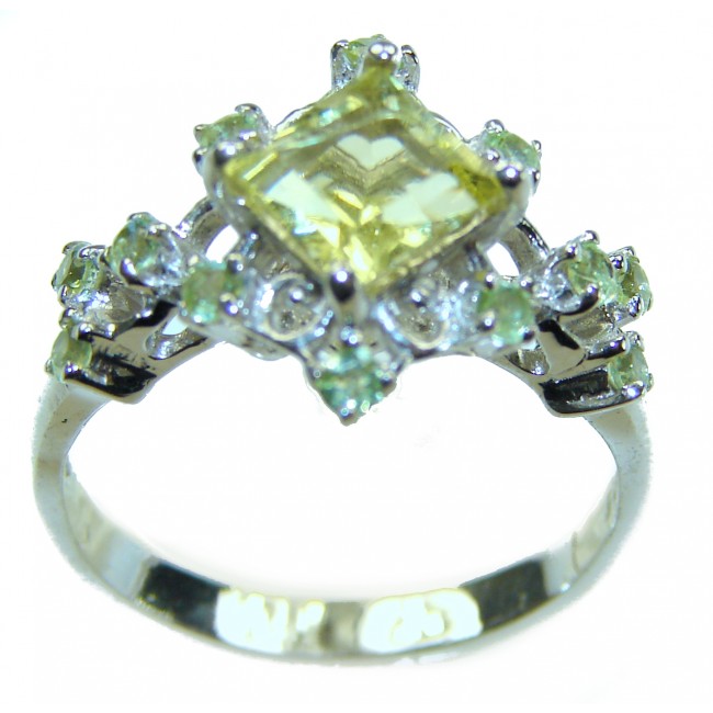 Golden Treasure 5.5 carat Citrine .925 Sterling Silver Handcrafted Ring size 1/4