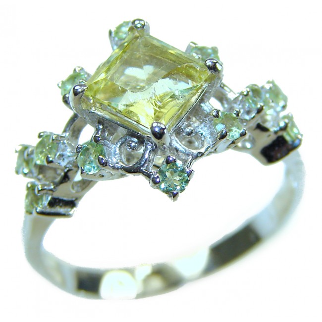 Golden Treasure 5.5 carat Citrine .925 Sterling Silver Handcrafted Ring size 1/4