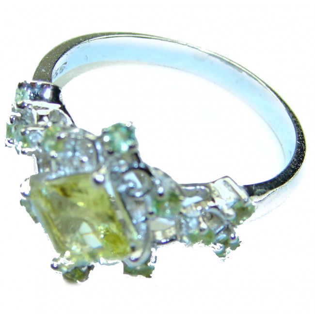 Golden Treasure 5.5 carat Citrine .925 Sterling Silver Handcrafted Ring size 1/4