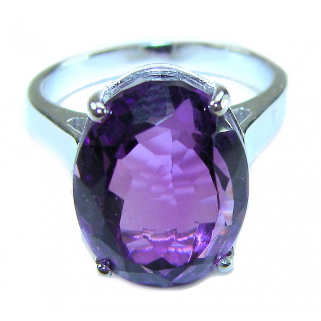 Odyssey 9.5 carat natural Purple Amethyst .925 Sterling Silver Handcrafted Ring size 6