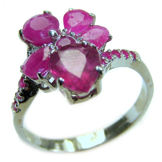 Real Beauty Natural 10.9 carat Ruby .925 Sterling Silver handmade Statement Ring size 8