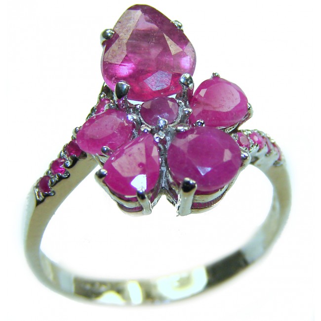 Real Beauty Natural 10.9 carat Ruby .925 Sterling Silver handmade Statement Ring size 8