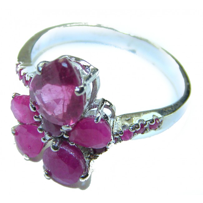 Real Beauty Natural 10.9 carat Ruby .925 Sterling Silver handmade Statement Ring size 8