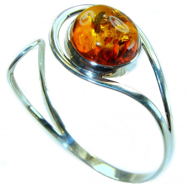 Vintage Design Genuine AAAAA QUALITY Baltic Amber .925 Sterling Silver handamde Bracelet / Cuff