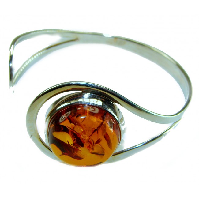 Vintage Design Genuine AAAAA QUALITY Baltic Amber .925 Sterling Silver handamde Bracelet / Cuff