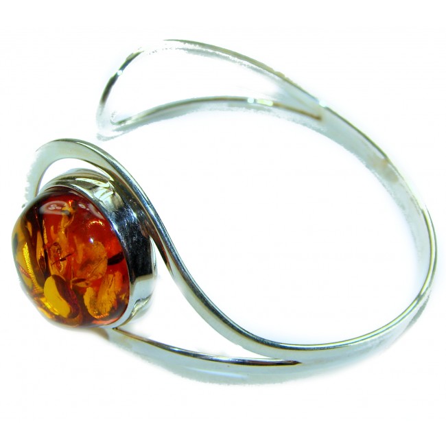 Vintage Design Genuine AAAAA QUALITY Baltic Amber .925 Sterling Silver handamde Bracelet / Cuff