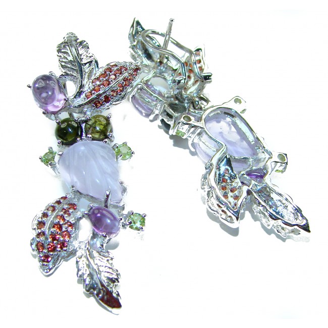 Lavender Beauty authentic 10.2 carat Tanzanite .925 Sterling Silver handcrafted earrings