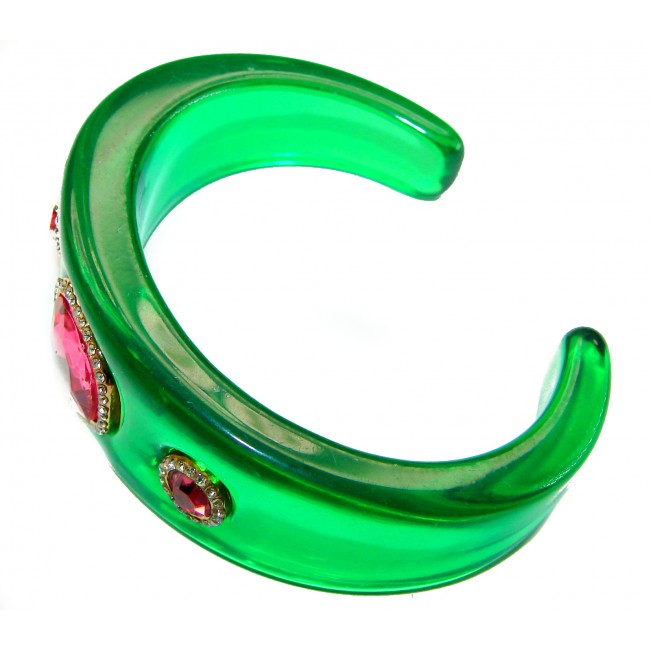 25.8 CARAT genuine Helenite Crystal Pink Topaz .925 Sterling Silver handcrafted Bracelet