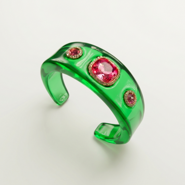 25.8 CARAT genuine Helenite Crystal Pink Topaz .925 Sterling Silver handcrafted Bracelet