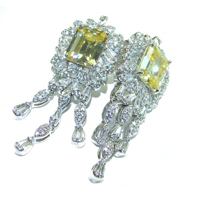 Vintage Beauty Authentic 22.5 carat Brazilian Citrine .925 Sterling Silver handcrafted earrings