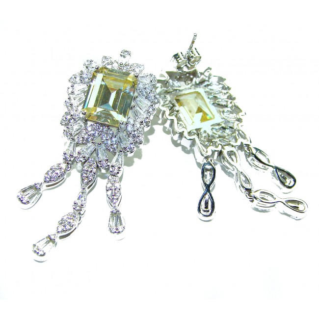 Vintage Beauty Authentic 22.5 carat Brazilian Citrine .925 Sterling Silver handcrafted earrings