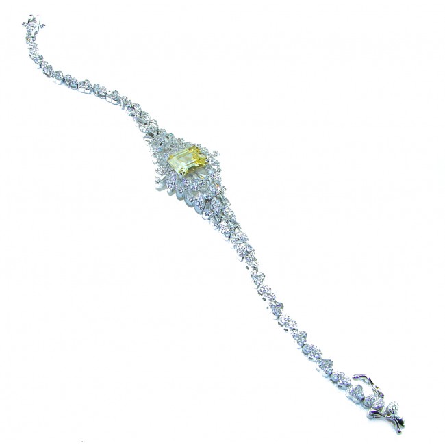 Vintage Beauty Authentic 44.5 carat Brazilian Citrine .925 Sterling Silver handcrafted Bracelet