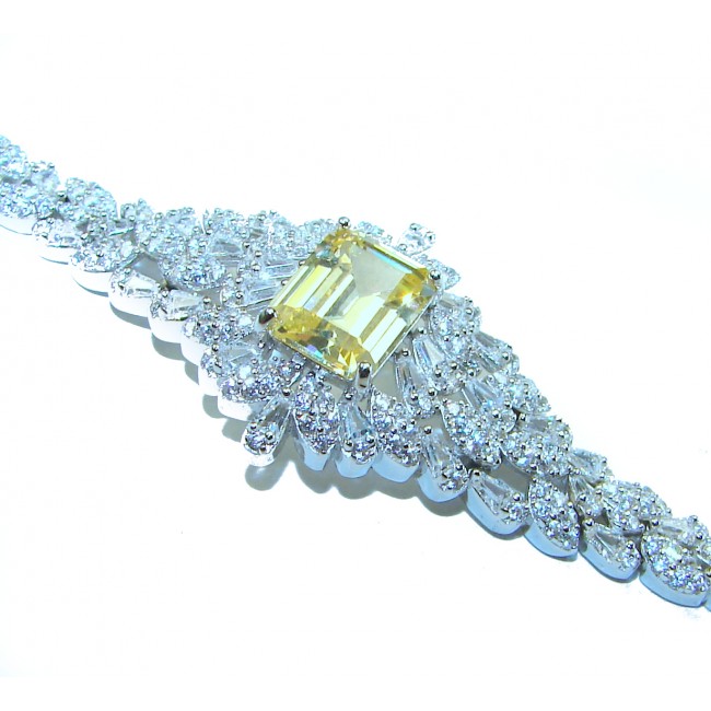 Vintage Beauty Authentic 44.5 carat Brazilian Citrine .925 Sterling Silver handcrafted Bracelet