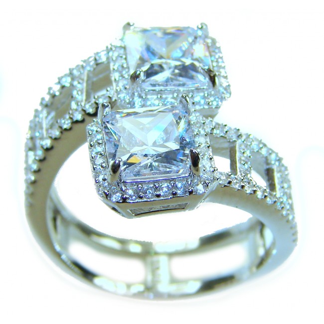 Pure Celestial Energy Natural 12.4 carat White Topaz .925 Sterling Silver handmade Statement Ring size 8 - photo 2