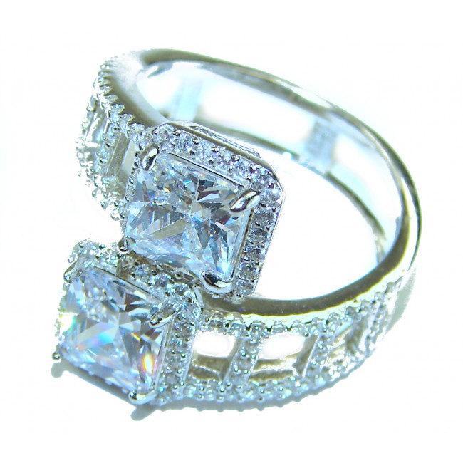 Pure Celestial Energy Natural 12.4 carat White Topaz .925 Sterling Silver handmade Statement Ring size 8 - photo 1