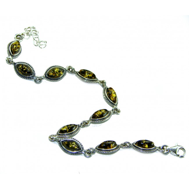 Excellent Baltic Amber .925 Sterling Silver entirely handcrafted Bracelet