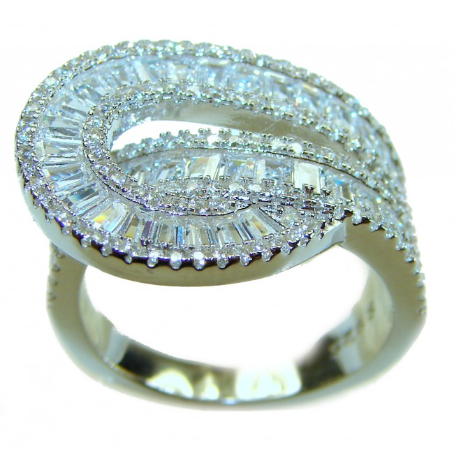 Pure Celestial Energy Natural 12.4 carat White Topaz .925 Sterling Silver handmade Statement Ring size 7 1/4 - photo 2
