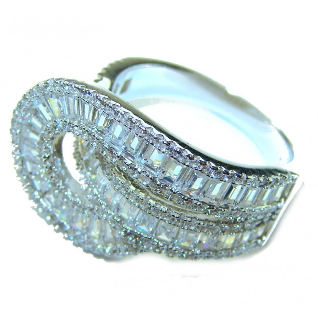 Pure Celestial Energy Natural 12.4 carat White Topaz .925 Sterling Silver handmade Statement Ring size 7 1/4 - photo 1