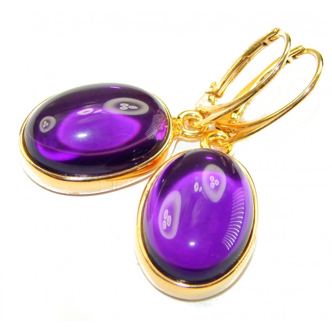 Lavender Beauty authentic 16.2 carat Amethyst 14K Gold over .925 Sterling Silver handcrafted earrings