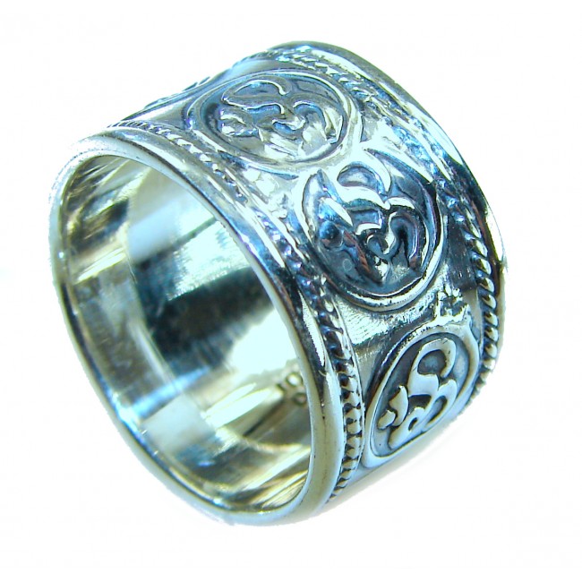 Mantra Large and Solid Bali made .925 Sterling Silver ring size 6 3/4