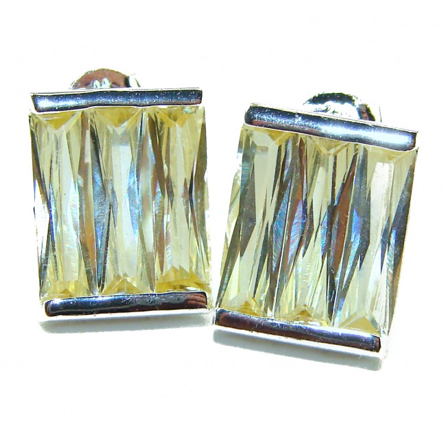 Cubic Zirconia .925 Sterling Silver handmade earrings