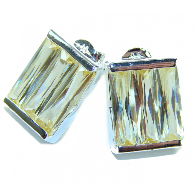 Cubic Zirconia .925 Sterling Silver handmade earrings