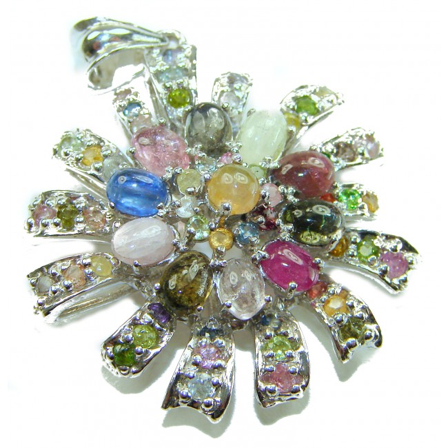 Brazilian Beauty 25.5ctw emerald cut Brazilian Tourmaline .925 Sterling Silver handmade Pendant