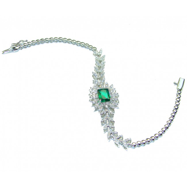 Giovanna - Authentic 15.9 carat Emerlad .925 Sterling Silver handcrafted Statement bracelet - photo 3