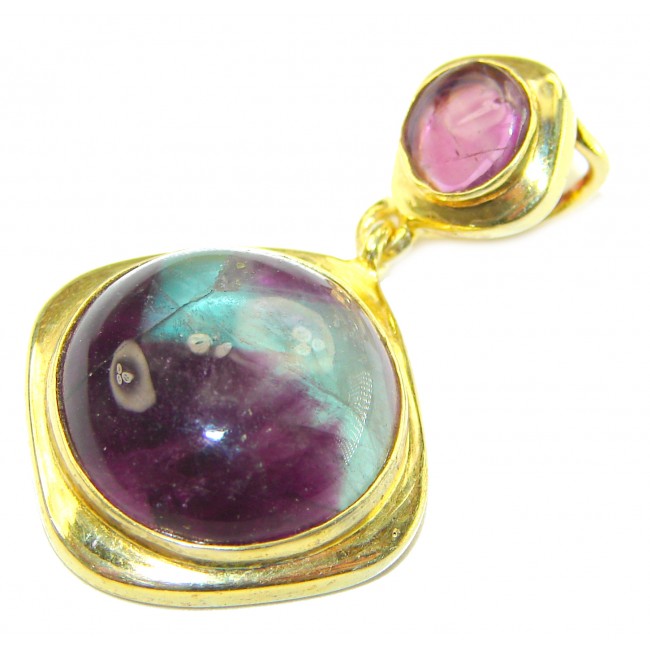 Secret Beauty Fluorite 18k Gold over .925 Sterling Silver Pendant