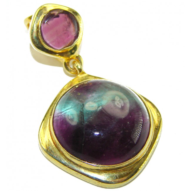 Secret Beauty Fluorite 18k Gold over .925 Sterling Silver Pendant