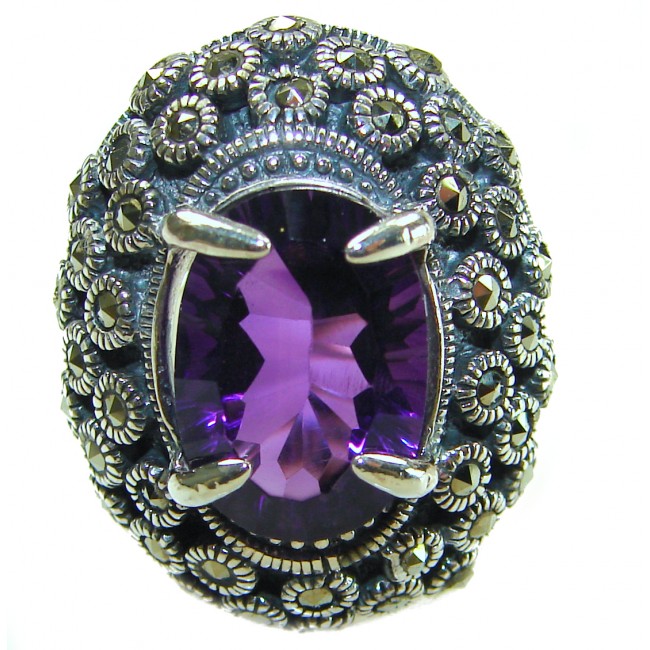 Purple vOdyssey 20.5 carat Purple Amethyst .925 Sterling Silver Handcrafted Ring size 7
