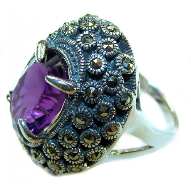 Purple vOdyssey 20.5 carat Purple Amethyst .925 Sterling Silver Handcrafted Ring size 7