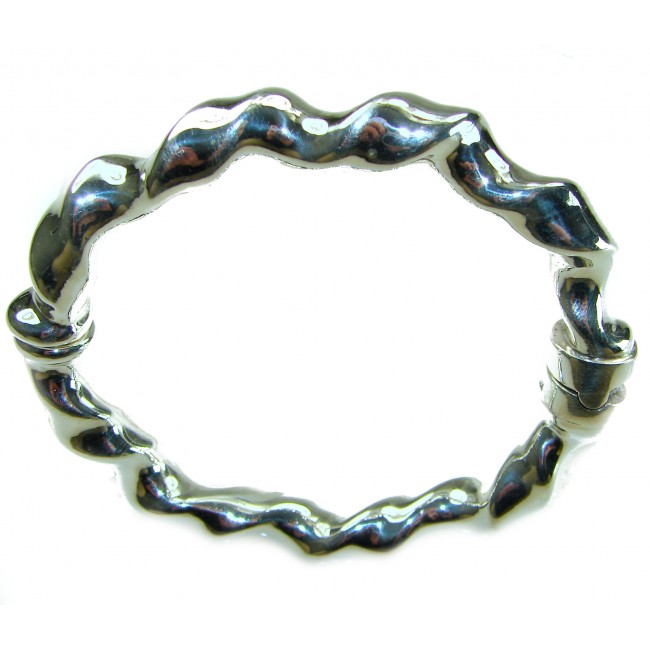 Fancy .925 Sterling Silver handcrafted Statement Italy made Bracelet - photo 3