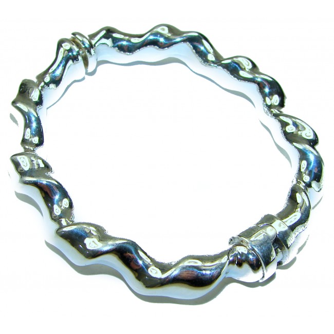 Fancy .925 Sterling Silver handcrafted Statement Italy made Bracelet - photo 2