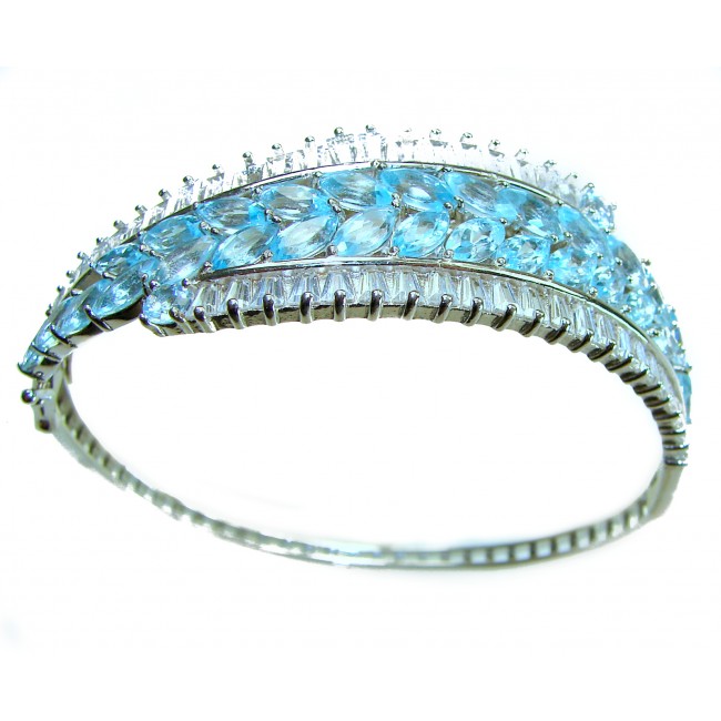 Pacifica - One of the kind - 45.2 carat Swiss Blue Topaz .925 Sterling Silver handmade Bracelet