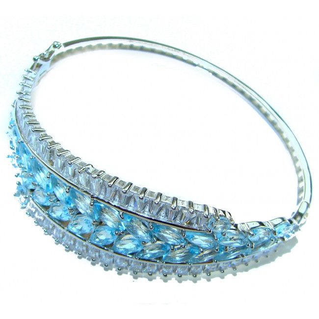 Pacifica - One of the kind - 45.2 carat Swiss Blue Topaz .925 Sterling Silver handmade Bracelet